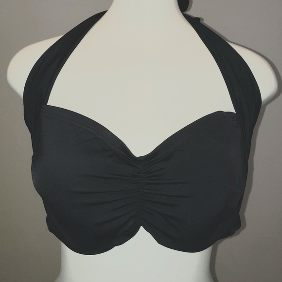 NWT black bandeau halter bikini top - Picture 1 of 5